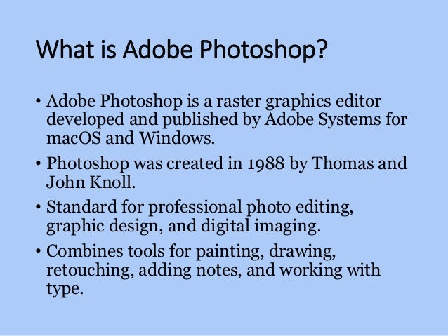 adobe photoshop notes